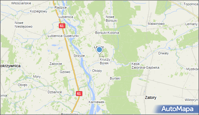 mapa Kruczy Borek, Kruczy Borek na mapie Targeo